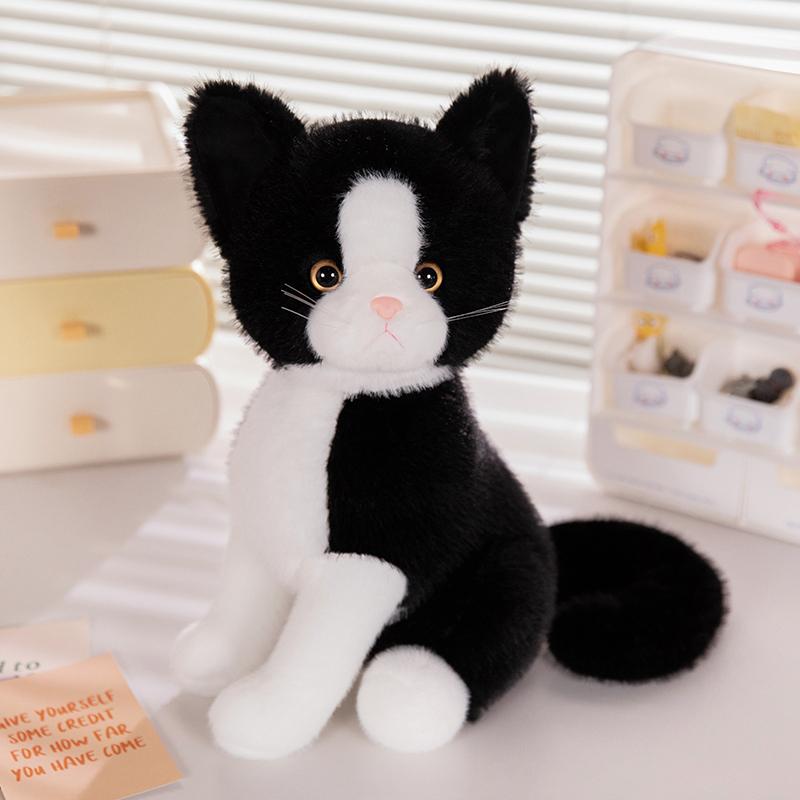 

Non-Toxic 40Cm Plush Cat Doll Toy Soft Stuffed White Gray Kitten Pillow Pet Deco Simulated Animal Gift For Birthday 40cm