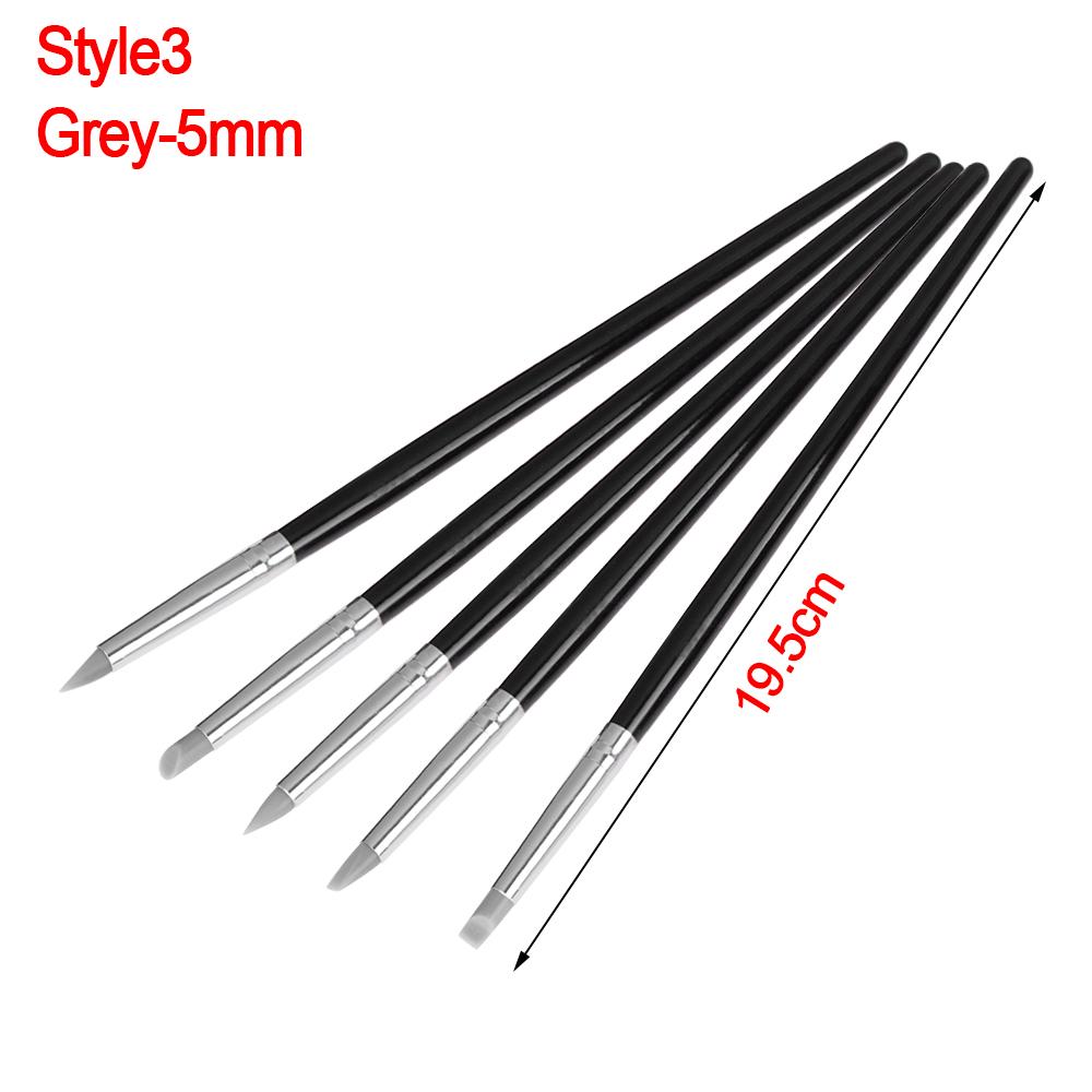 5Pcs Fimo Wood Handle DIY Polymer Modelling Silicone Pen Nail Art Sculpting Pottery Tool Clay Shaper