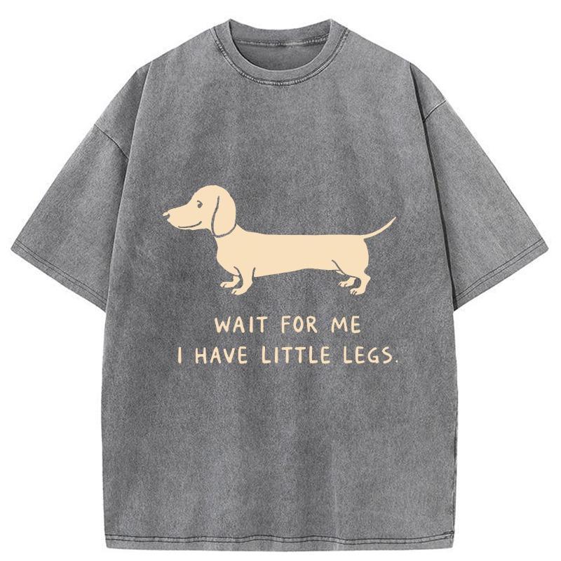 Vintage Washed Acid T-Shirt Summer Holiday Oversized Dachshund Printed Dropped Shoulder Short Sleeve Tees Man Clothings