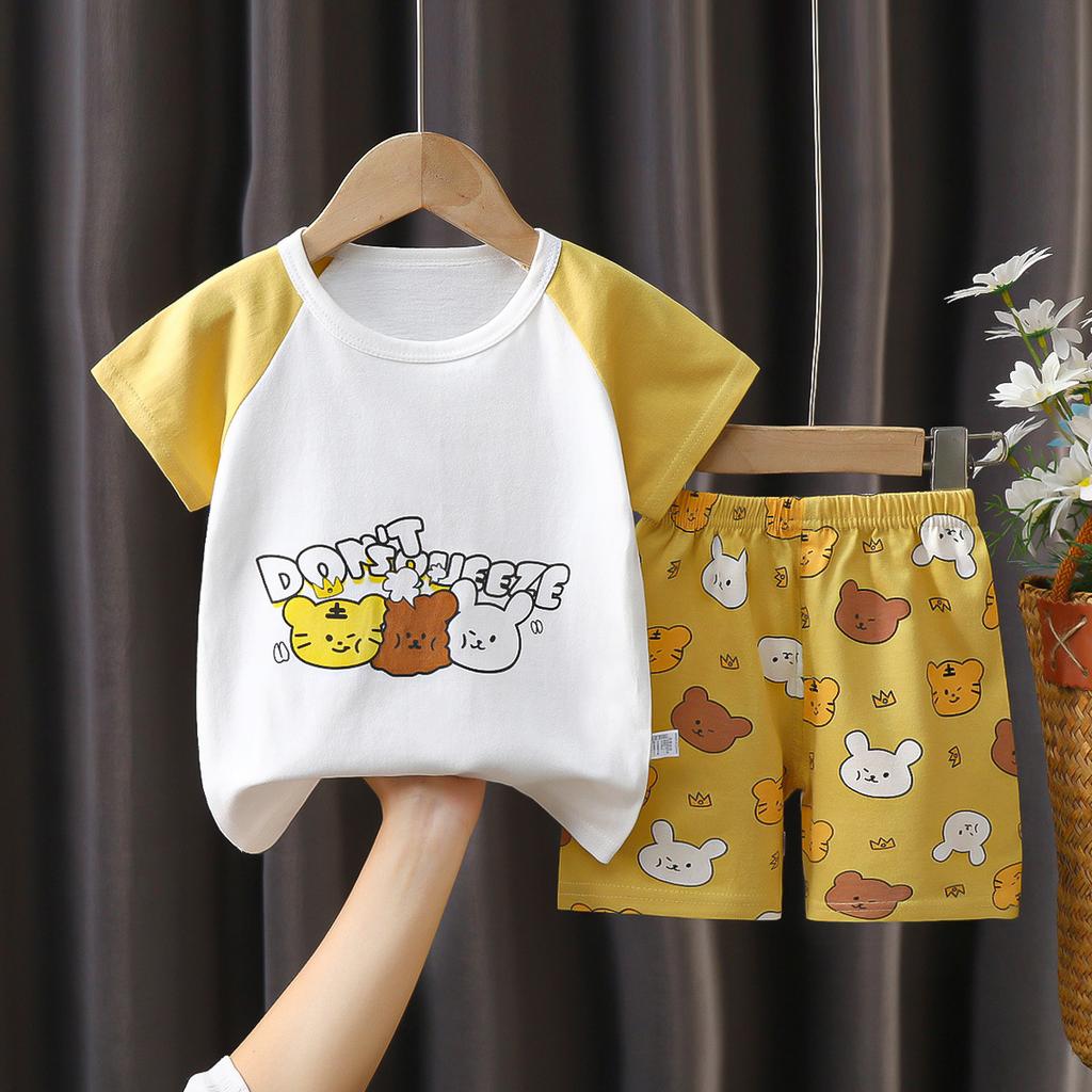 2PCs Toddler Kids Baby Boys Girls Summer Outfits Clothes Casual Children Fashion T-shirt Shorts Suits Sets