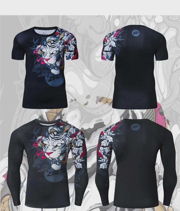 Men's Quick-Dry Long-Sleeve Gym Training Top and Running Tights