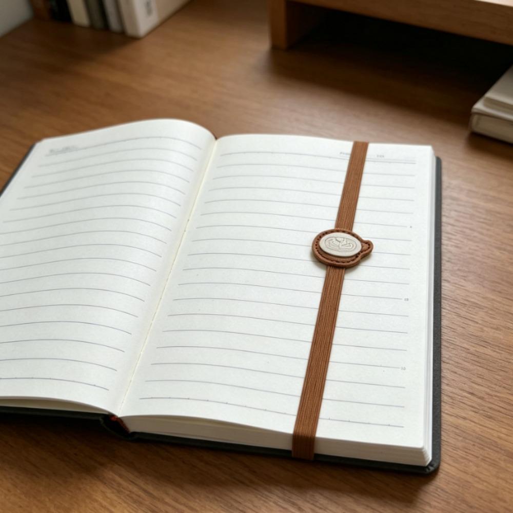 

Vintage Elastic Bands Leather Bookmark Anti-lost Versatile PU Bookmark ELegant Hardcover Journals Book Mark Reader кавовий