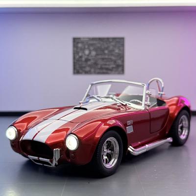 1:24 SHELBY Cobra 427 SC Sports Car Alloy Diecast Model Car Sound & Light Kid Children Toy Gift For Boy Collecting Hobby