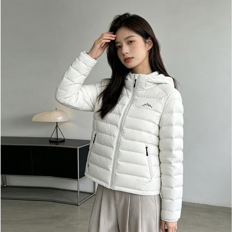 Rib Down Jacket Women's Short Light and Thin Winter Women's Loose Women's Duck Down