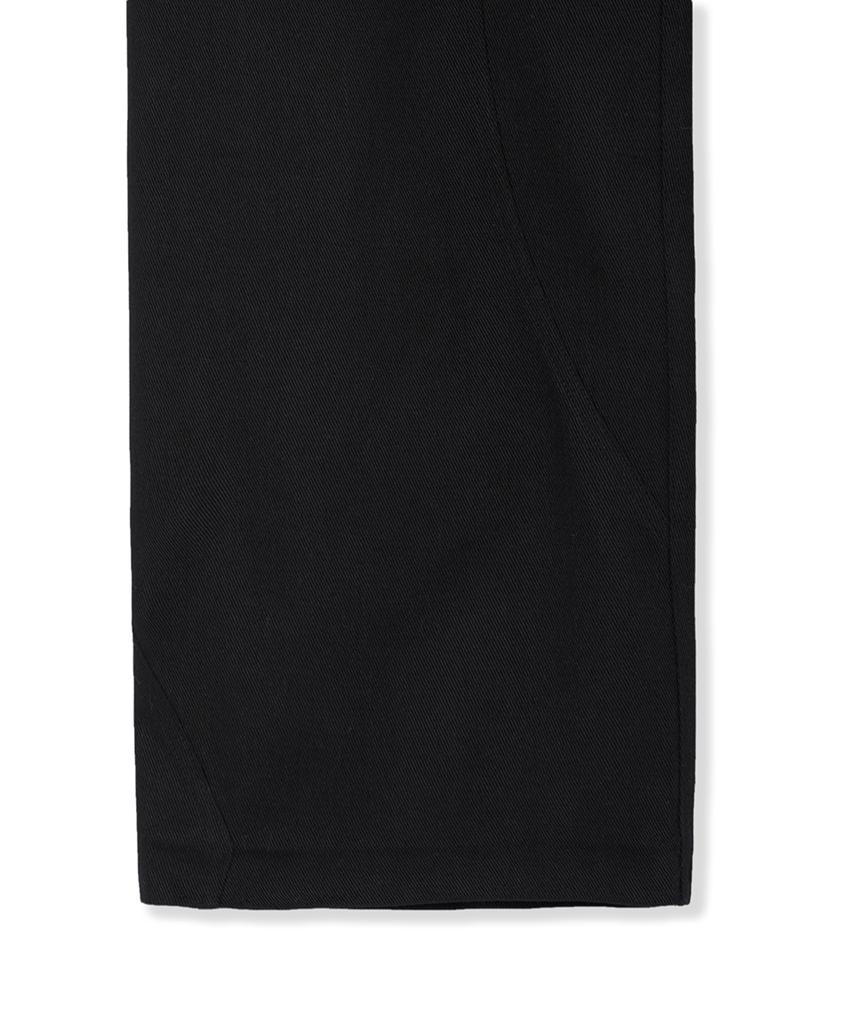 NODU Adn Wide Curved Cut Daily Cotton Pants [Black]