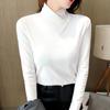 Yousheng Women Bottoming Tops Half High Collar Long Sleeve Slim Fit Soft Stretchy Pullover Tops Solid Color Shirt with Unique Neckline
