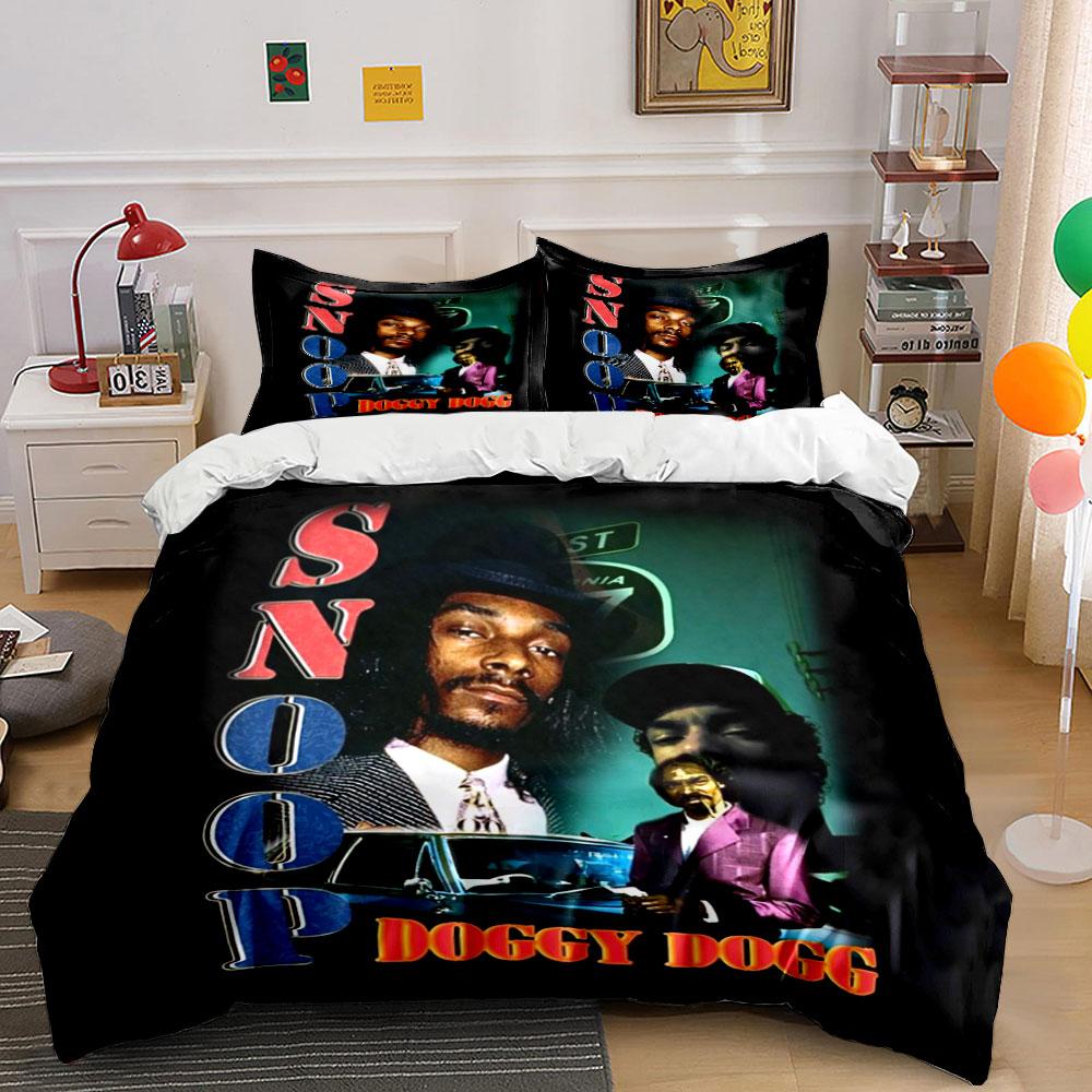 Snoop Dogg Hip-Hop Bedding Set Bedding Duvet Cover Set Duvet Cover Pillowcases (1*Duvet Cover 2*Pillowcases, Without Duvet Insert)