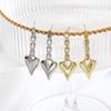 Copper-Plated 18K Gold Heart-Shaped Drop Earrings - Niche Design, Luxury Studs