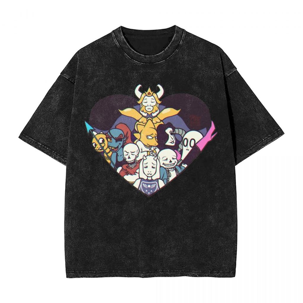 Undertale Sans And Papyrus T Shirts Harajuku Washed T-Shirts Undertale Graphic Tshirt Men Women Clothing Short Sleeve Tee Shirt