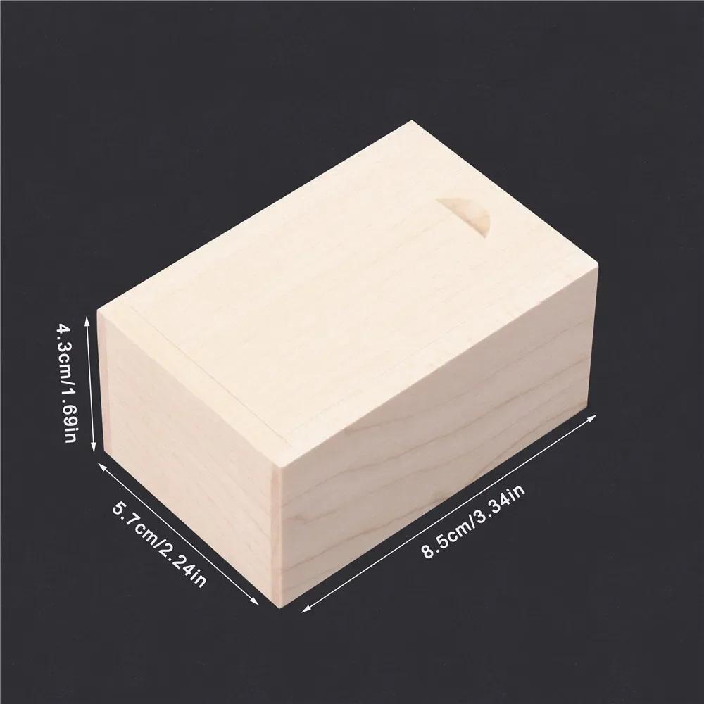 1Pcs Free Engraving Maple Wood Storage Box with Slide Top For Jewelry Organizer Case Memory Custom Box Wedding Anniversary Gifts