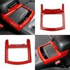 Kohlefaser Becherhalter Abdeckung Zierleiste Dekor Aufkleber für Dodge Charger 2015-2021/ Chrysler 300 2015-2021 rot