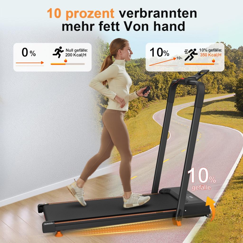2-in-1 Opvouwbare Loopband Elektrische Home Fitness met LED-Display voor Lopen en Joggen voor Bureaugebruik