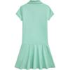 Polo Ralph Lauren Polo Dress Stretch Mesh Polo Short Sleeve Parrot Green Kids dresses CWPODRSG3D21005-300