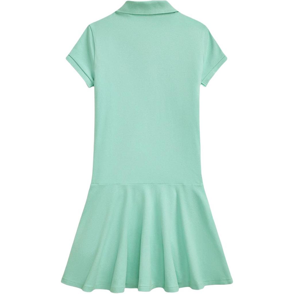 Polo Ralph Lauren Polo Dress Stretch Mesh Polo Short Sleeve Parrot Green Kids dresses CWPODRSG3D21005-300