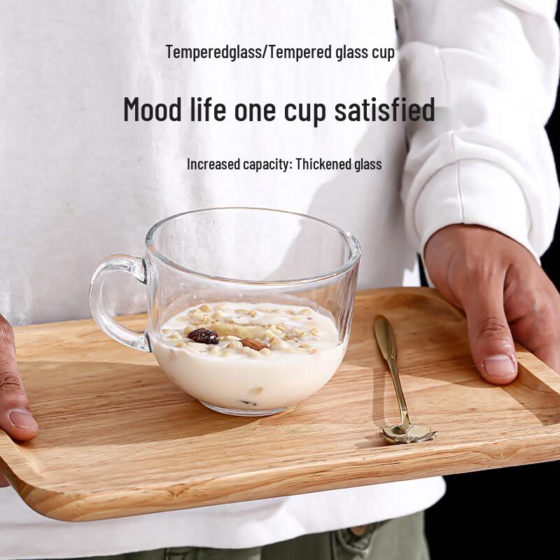 Cha Xun Großvolumiges Glas Kaffee- & Frühstückstassenset