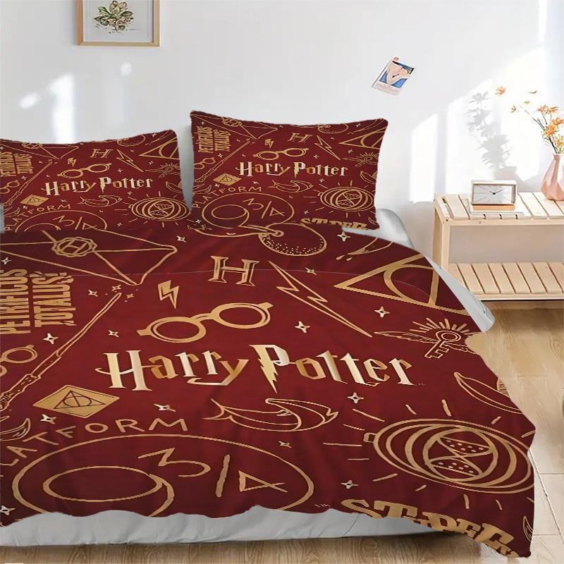 

3pcs Harry Potter Cover Set, 1 Cover + 2 Pillowcases (No Insert), Bedding for All Seasons, Bedding,Bedroom Decor yy250922018 135x200cm