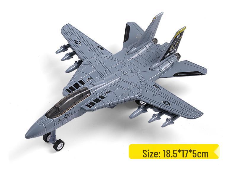Meileqi Alloy Fighter Jet Toy with Pull-back, Sound & Light - F14, F15, F18, F22 Models