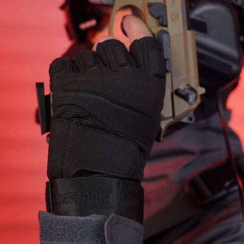 Seibertron S.O.L.A.G-T Gloves, Tactical Gloves for Cycling, Hiking, and Walking, Soft Knuckle, Adjustable Two-Finger Gloves (Black, Size S)