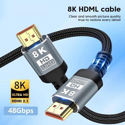 HDMI Cable 8K/60Hz 4K/120Hz UHD HDR 48Gbps Adapter High Speed HDMI To HDMI Cable for Laptop TV Xbox Series Projector Monitor