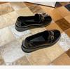Women's 2025 British Style Black Leather Loafers: Autumn Flat-Toe Work Shoes