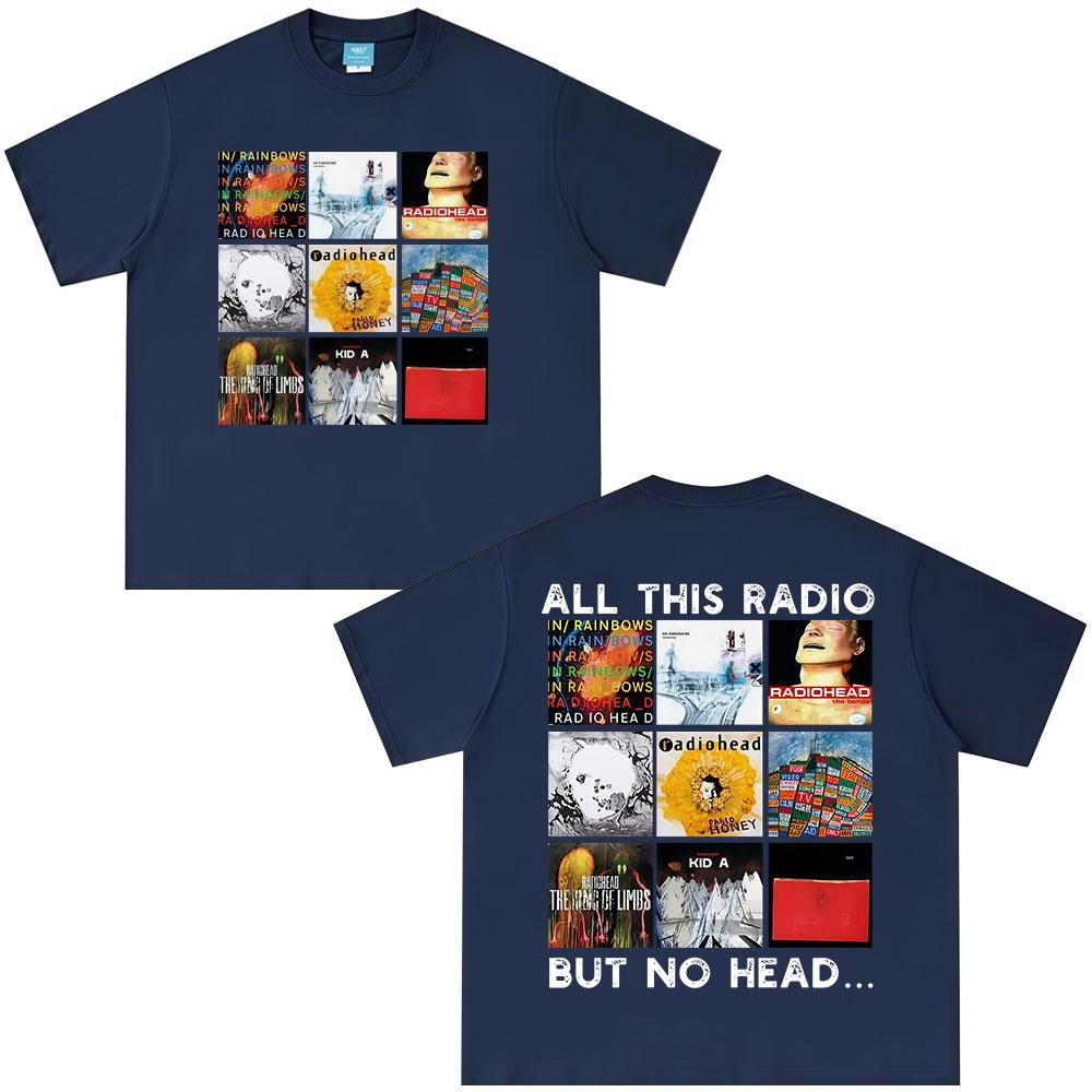 The Rock Band Radiohead Has All This Radio But No Album Cover. Men's and Women's Loose Summer Print 100% Pure Cotton T-shirt