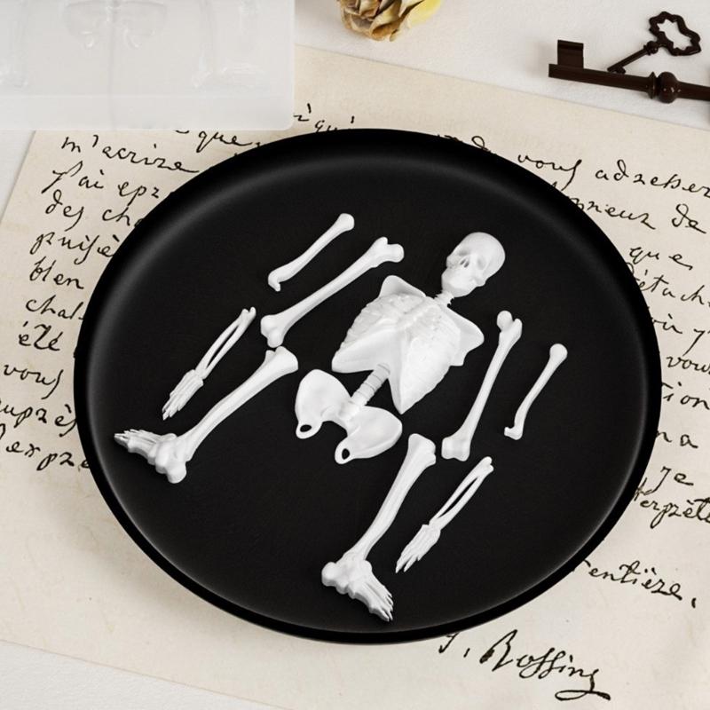 Creative Halloween Skeleton Body Stand Mould Flexible Silicone Mold for Plaster Figurine Festives Decoration Mould