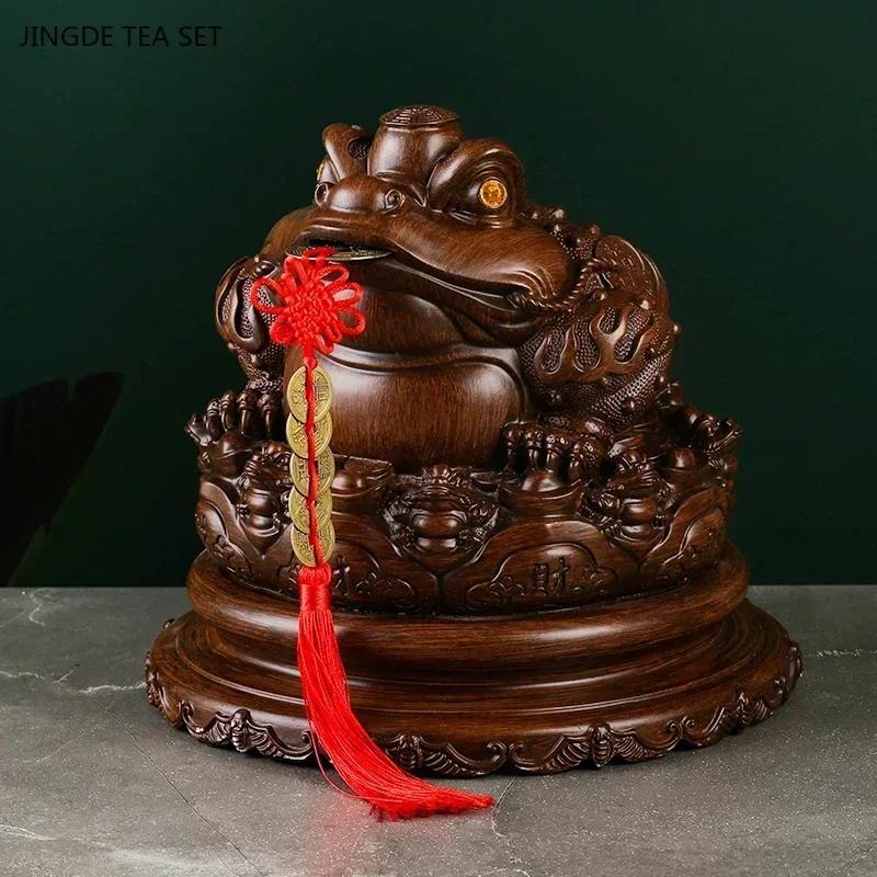 1PCS Resin Lucky Toad Ornament Living Room and Office New Chinese Style Savings Jar Cashier Decorative Crafts Opening Gift
