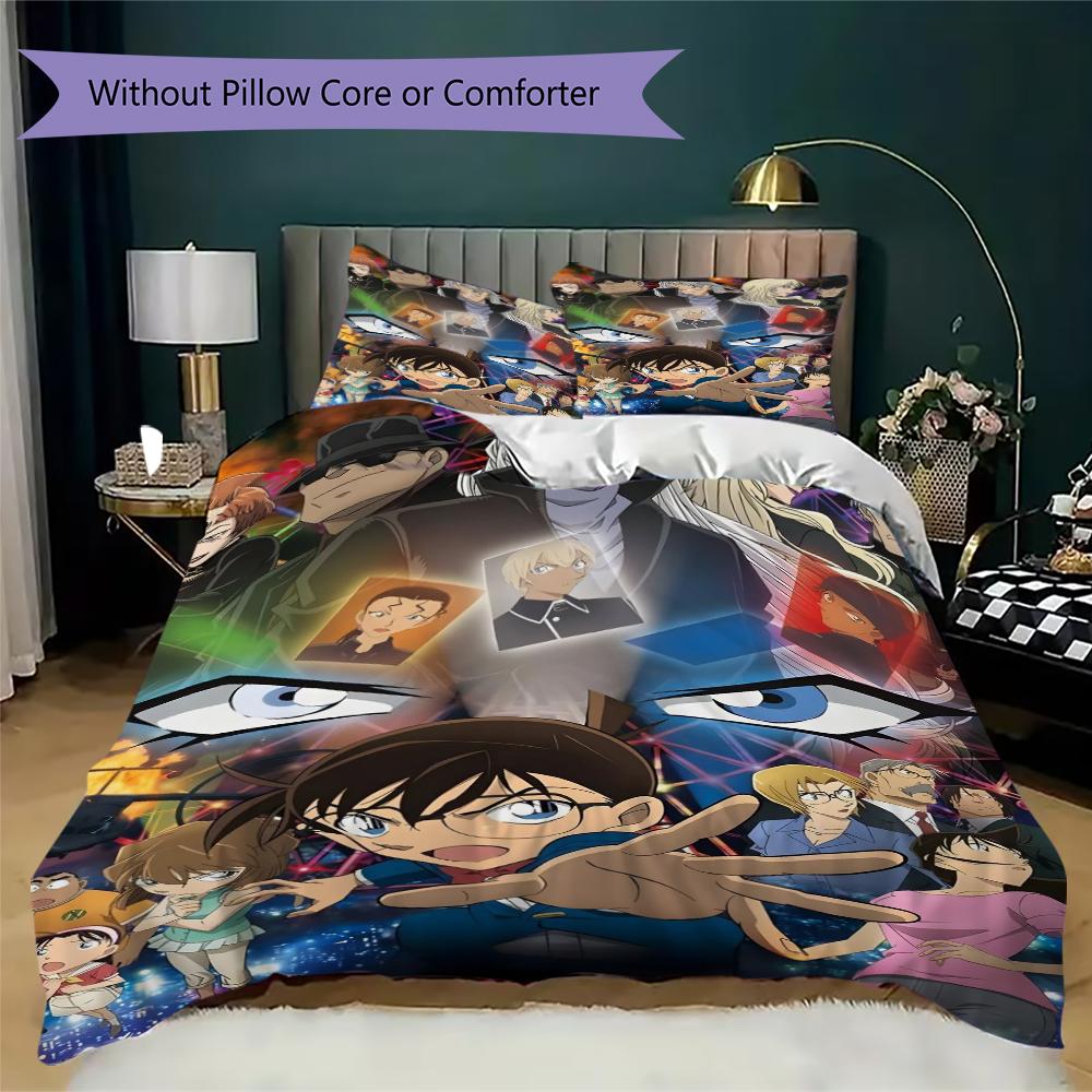 Detective Conan Anime Mystery Characters Bedding 1 Duvet Cover 2 Pillowcase Without Core Without Core Soft And Comfortable