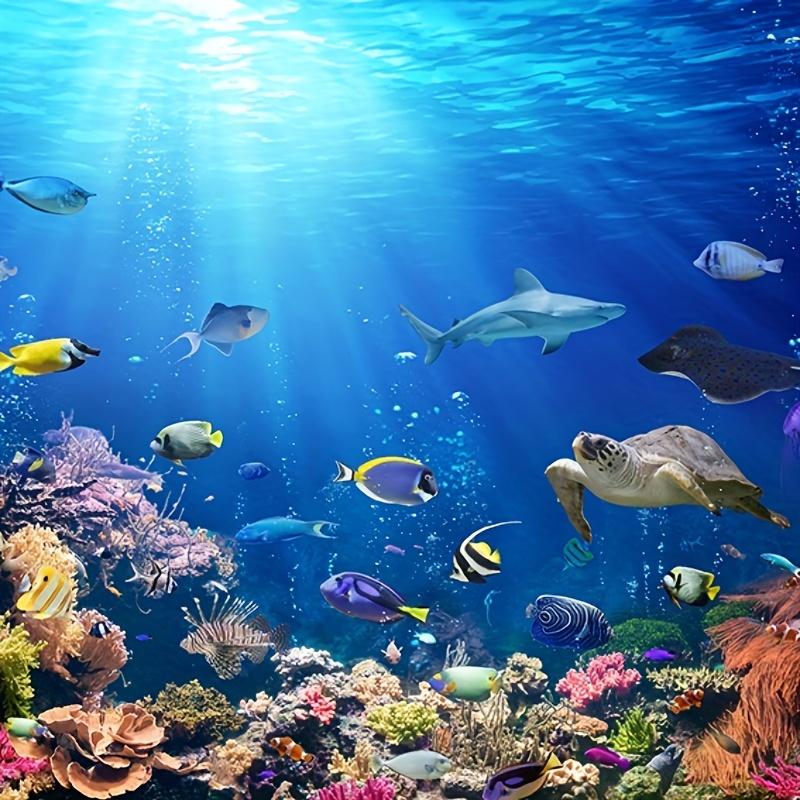 1pc Vibrant Underwater World Shower Curtain - Digital Printed Polyester, Colorful Marine Life,  Includes Hooks, Ocean Theme