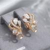 1PAIR Diamond-set Hollow Butterfly Rose Stud Earrings, Cold Wind Smart Fashion Fresh Earrings Earrings Women