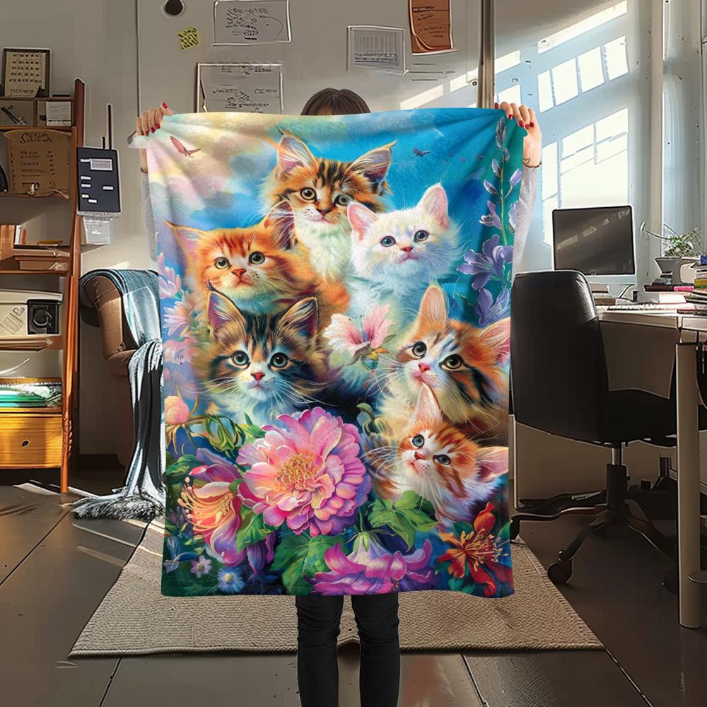 1 Peça Manta de Flanela com Estampa de Desenho Animado, Alta Qualidade Confortável para Todas as Estações, Decoração de Casa, Calor e Conforto, Perfeita para Presente de Natal Aniversário