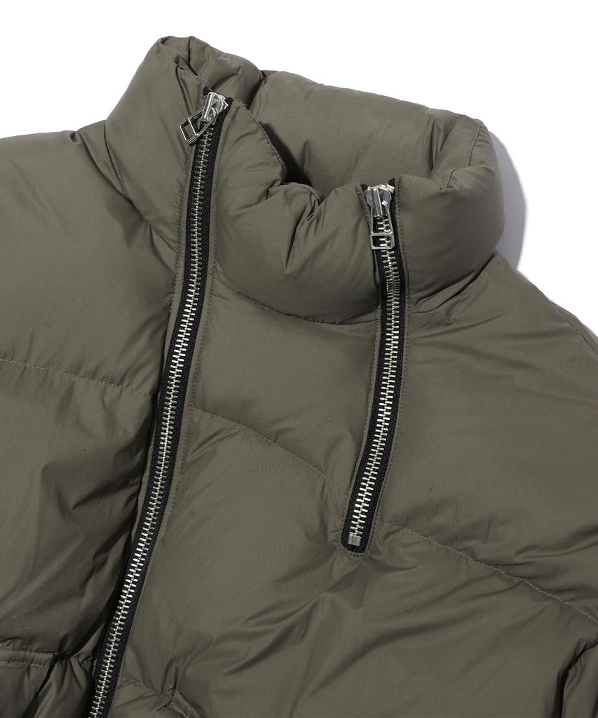 Iey Double Zip-Up Down Jacket Beige