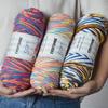 6pcs Gradient Super Bulky Yarn for Blankets Jumbo Polyester Bundle (1.14kg) - Extra Thick Multicolor DIY Knitting Crochet Kit for Chunky Home Decor