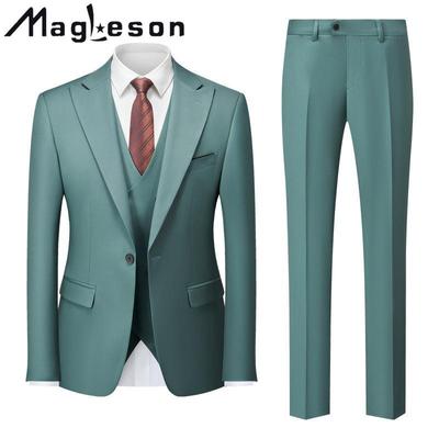 Men's Business Casual Suit Wedding Groom Suit Male Suits & Blazers