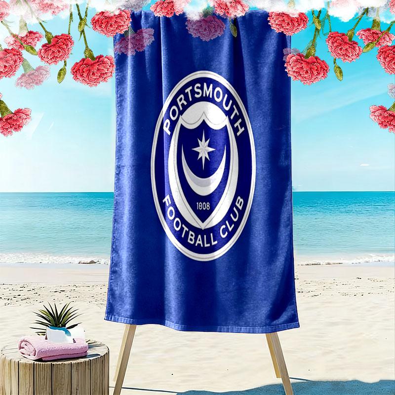 Pompey Logo Beach Towel, Large Soft Quick Dry Towel for Beach Camping Swimming