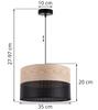 Single Hanging Lamp Classic Oak Veneer Lampshade 35Cm