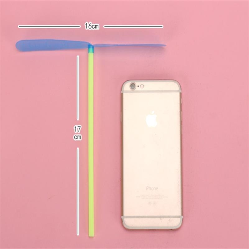 Children's Outdoor Traditional Classic Nostalgic Toys Plastic Bamboo Dragonfly Shape Hand-push Flying Propeller Kids Toy Gift