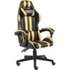 Gaming armchair - vidaXL - Black and gold - Faux leather - Adjustable height - 360° swivel