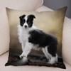 Printed Pet Animal Cushion Cover Scotland Border Collie Soft Plush Pillowcase Decor Cute Dog Pillow Case for Sofa Car