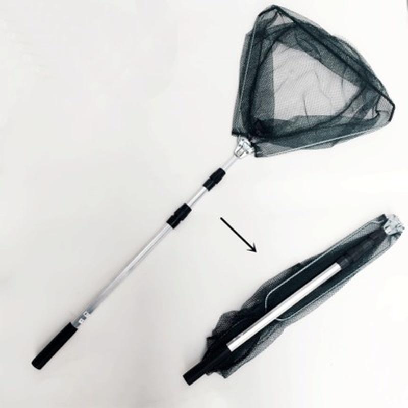 Aluminum Alloy Net Telescopic Three Section Net Triangular Net Head Raft Fishing Fishing Fishing Net Bag Telescopic Folding