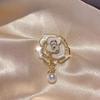 Exquisite Fine Glittering Oil-splashed Camellia Brooch, High-end Pearl Brooch, Clothing Accessory.