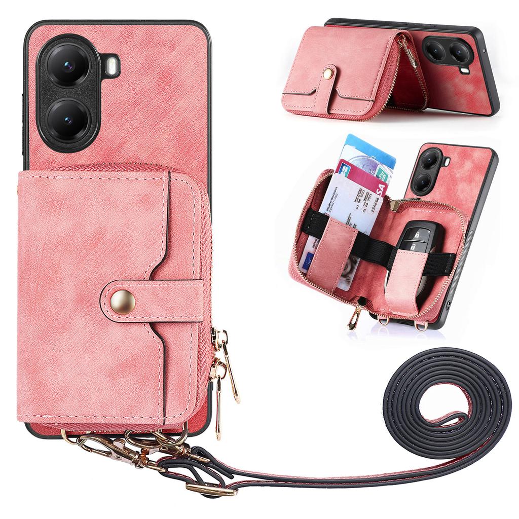 For Samsung Galaxy S25 Kickstand Case Tri-fold Card Bag PU Leather Coated TPU Cover Magnetic Case
