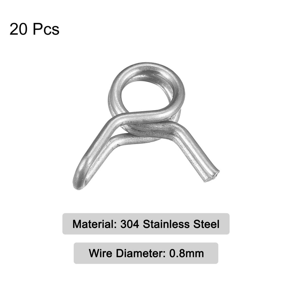 uxcell 20pcs Double Wire Spring Hose Clamp 304 Stainless Steel Fuel Line Silicone Tube