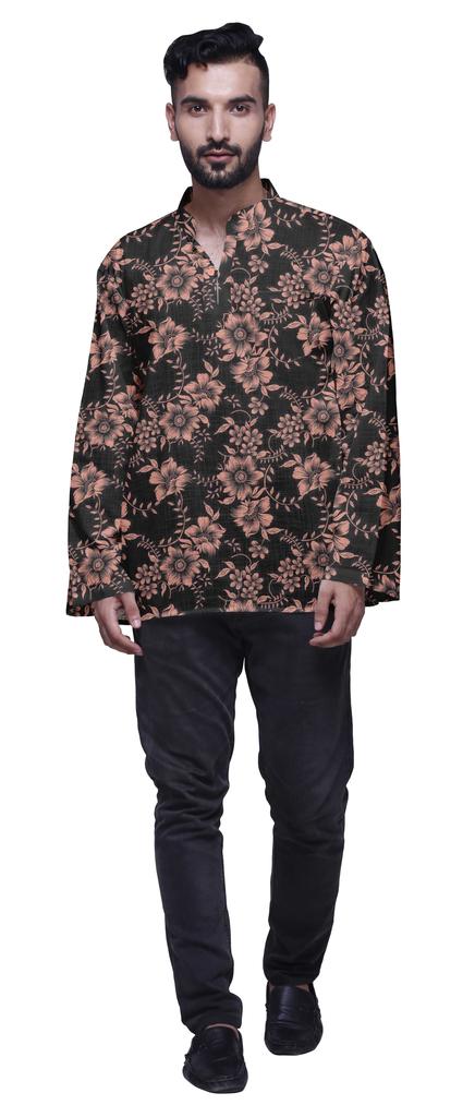 Atasi Cotton Ethnic Short Kurta For Boys Printed Party Wear Kurta For Men