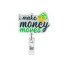 Alligator Clip Badge Reel Glitter Acrylic ID Holder Scratch Resistant for Nurse Work Hospital Medical Student Gift Accessories