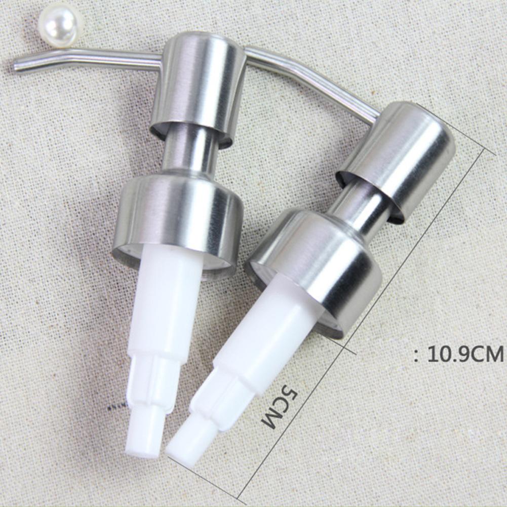 Stainless Steel Liquid Soap Lotion Emulsion Bottle Dispenser Pump Pressing Head Nozzle Replacement Jar Tube