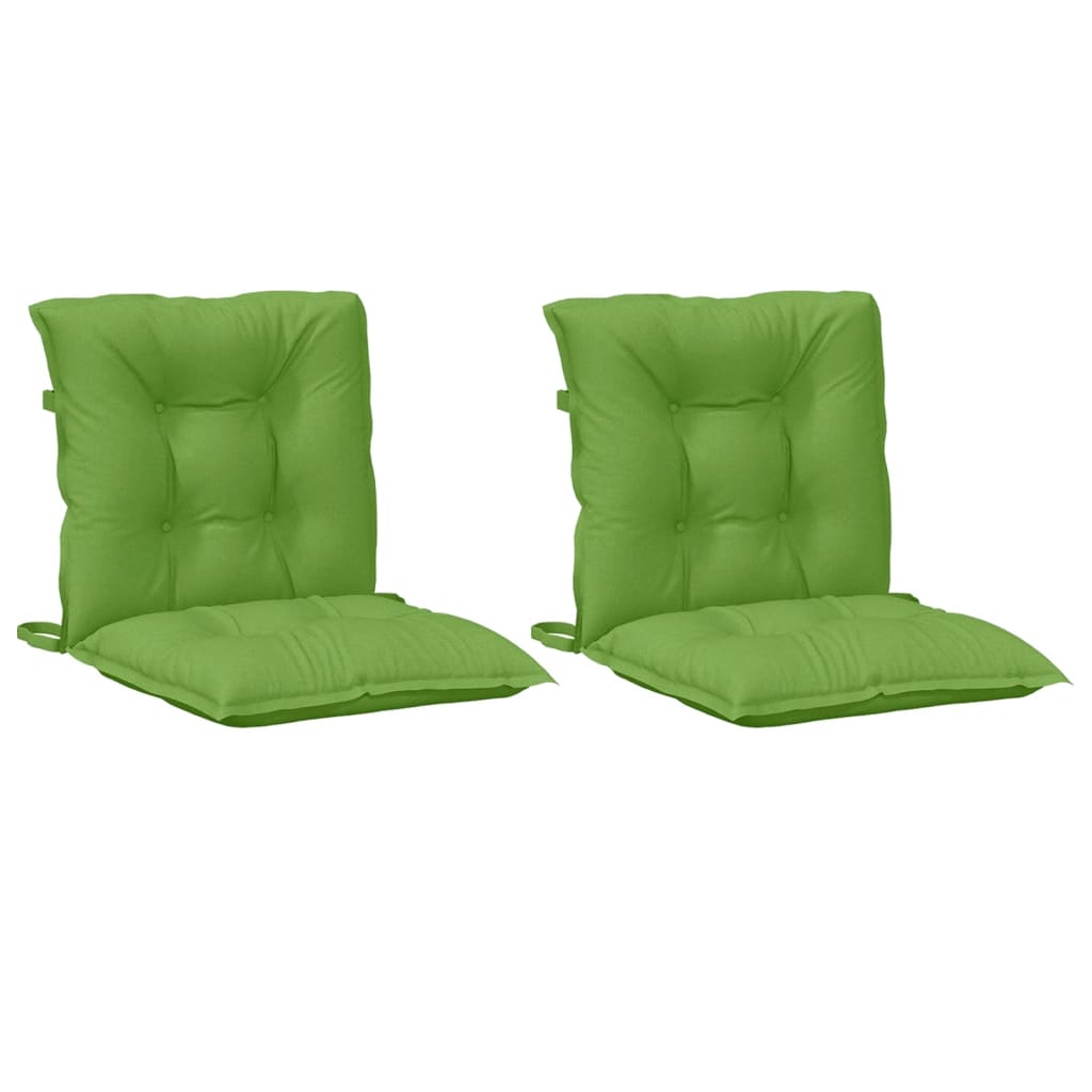 Low Back Chair Cushions Set of 2 Melange Green 100 X 50 X 7 Cm Fabric