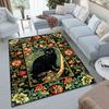 Black Cat Floral Garden Carpet Is Suitable For Living Room And Bedroom Doormats Office Balcony Decorative Carpet A11