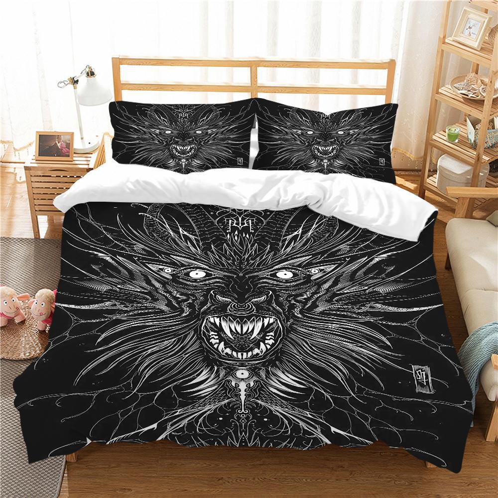 Three-Piece Digital Printing Kit Bedding, Skull Printing Home Textile Four-Piece Quilt