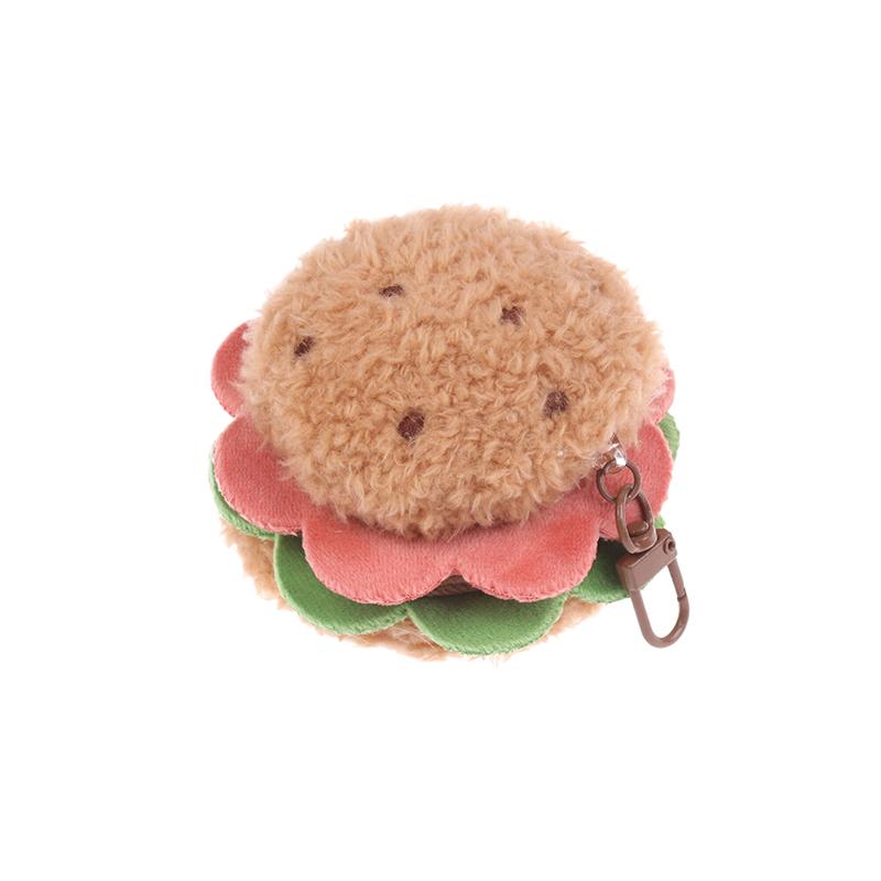 Kawaii Simulation Food Plush Keychain Creative Sandwich Hamburger Cake Keyring Bag Pendant Key Accessories Couple Gifts